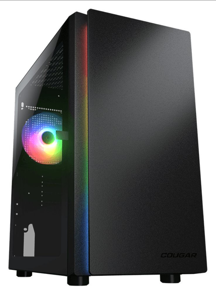 COUGAR PC skříň Purity RGB Black Mini Tower TG Front Panel ARGB strip / 1 x ARGB Fan / 3mm TG Left Panel