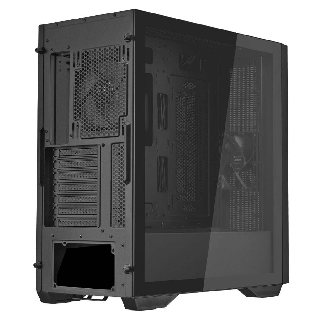 COUGAR PC skříň UNIFACE Black Mid Tower Mesh Front Panel 2 x ARGB Fans TG Left Panel