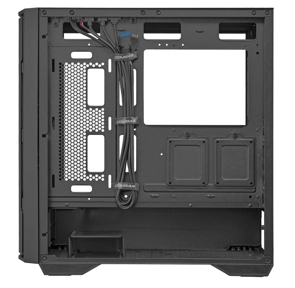 COUGAR PC skříň UNIFACE Black Mid Tower Mesh Front Panel 2 x ARGB Fans TG Left Panel