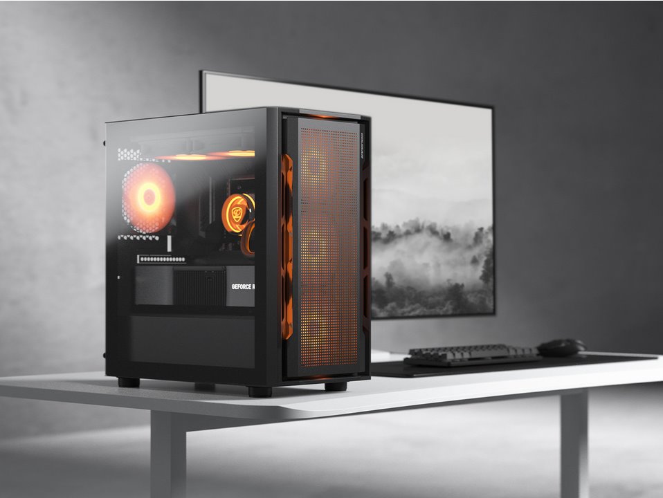 COUGAR PC skříň UNIFACE Black Mini Tower Mesh Front Panel 1x 120mm Fan TG Left Panel