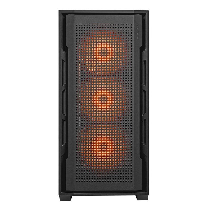 COUGAR PC skříň UNIFACE RGB Black Mid Tower Mesh Front Panel 4 x 120mm ARGB Fans TG Left Panel