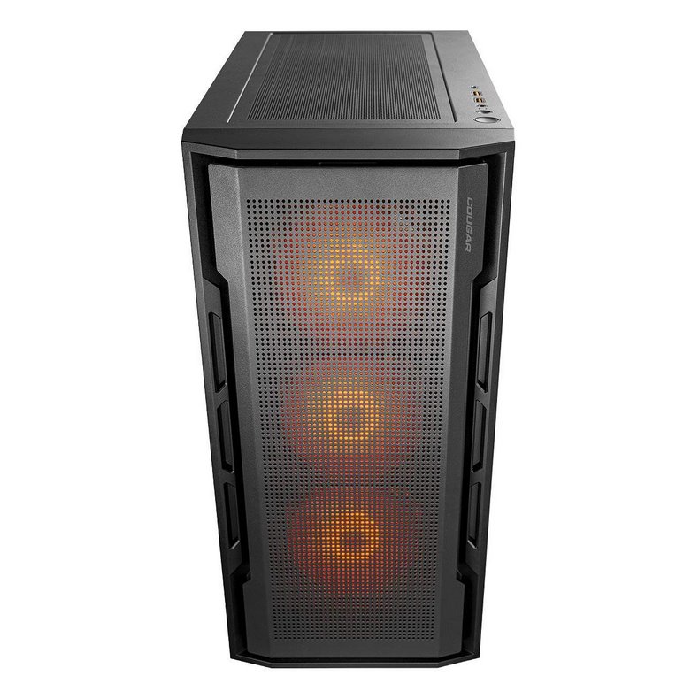 COUGAR PC skříň UNIFACE RGB Black Mid Tower Mesh Front Panel 4 x 120mm ARGB Fans TG Left Panel