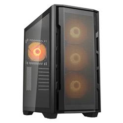 COUGAR PC skříň UNIFACE RGB Black Mid Tower Mesh Front Panel 4 x 120mm ARGB Fans TG Left Panel