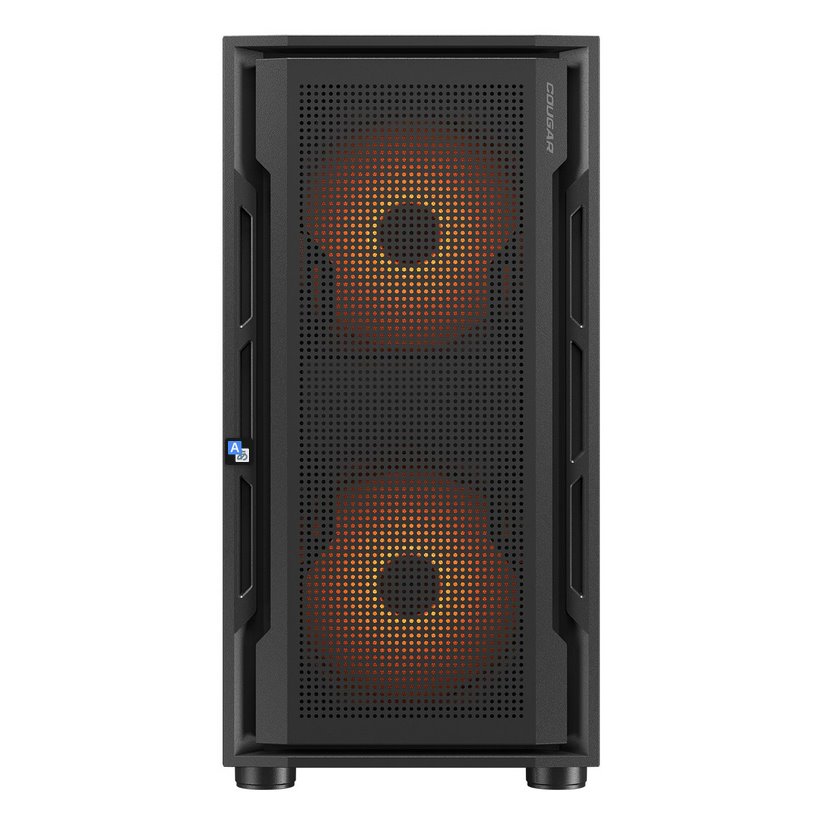 COUGAR PC skříň UNIFACE RGB Black Mini Tower Mesh Front Panel 2x 140mm RGB Fan + 1x 120mm RGB Fan TG Left Panel