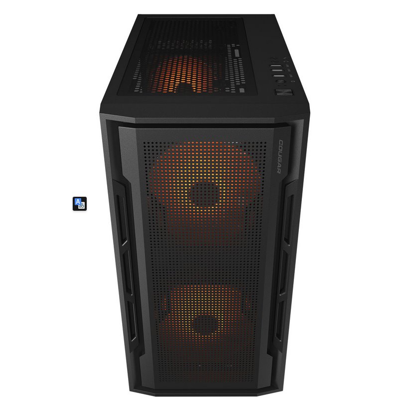 COUGAR PC skříň UNIFACE RGB Black Mini Tower Mesh Front Panel 2x 140mm RGB Fan + 1x 120mm RGB Fan TG Left Panel