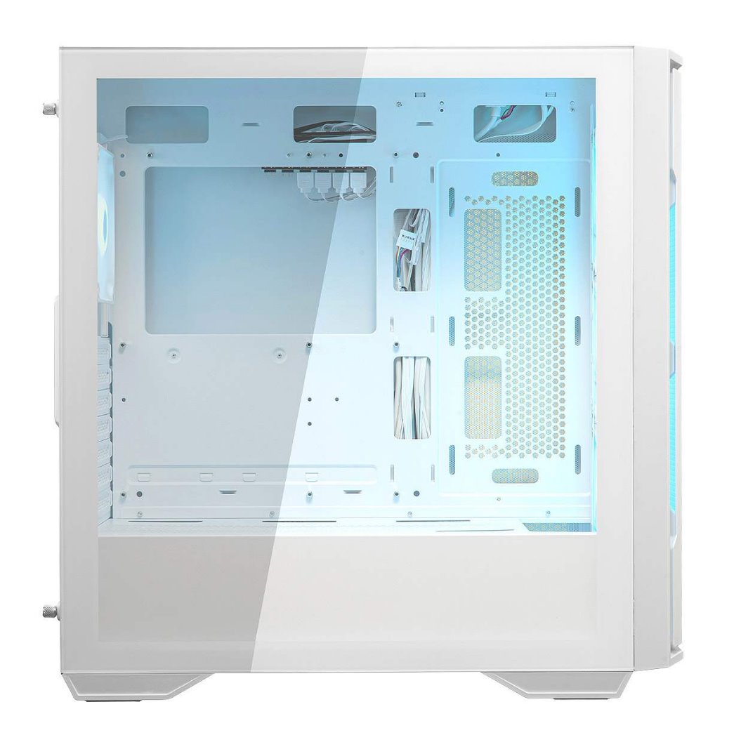 COUGAR PC skříň UNIFACE RGB White Mid Tower Mesh Front Panel 4 x 120mm ARGB Fans TG Left Panel
