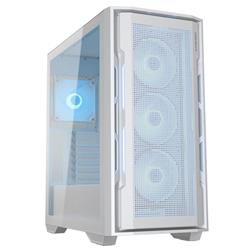 COUGAR PC skříň UNIFACE RGB White Mid Tower Mesh Front Panel 4 x 120mm ARGB Fans TG Left Panel