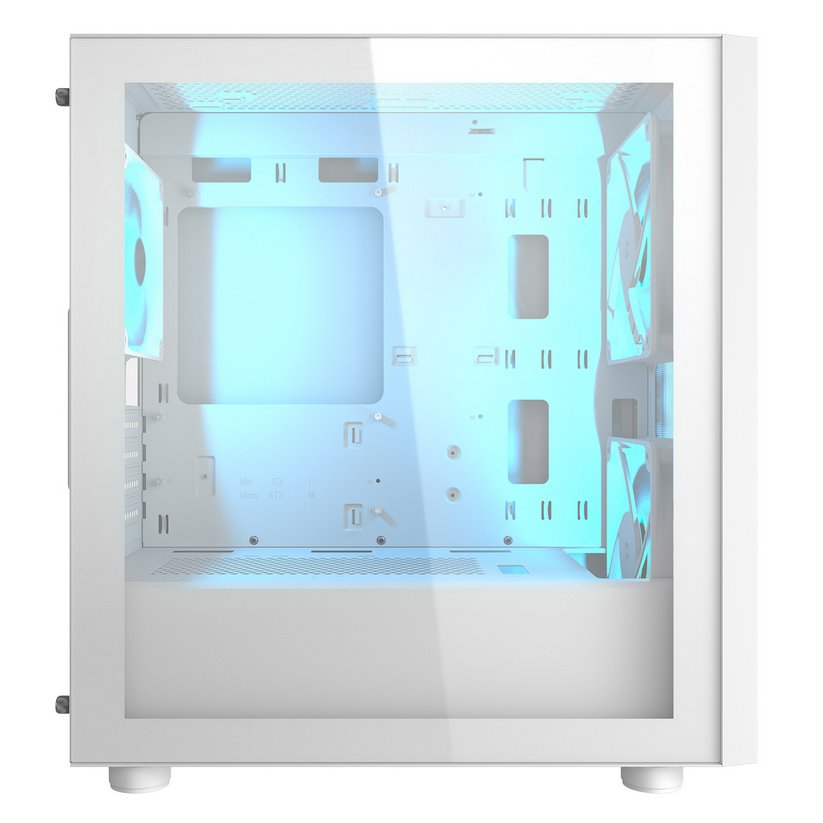 COUGAR PC skříň UNIFACE RGB White Mini Tower Mesh Front Panel 2x 140mm RGB Fan + 1x 120mm RGB Fan TG Left Panel