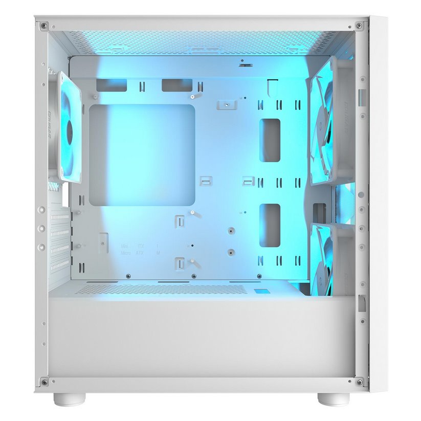COUGAR PC skříň UNIFACE RGB White Mini Tower Mesh Front Panel 2x 140mm RGB Fan + 1x 120mm RGB Fan TG Left Panel