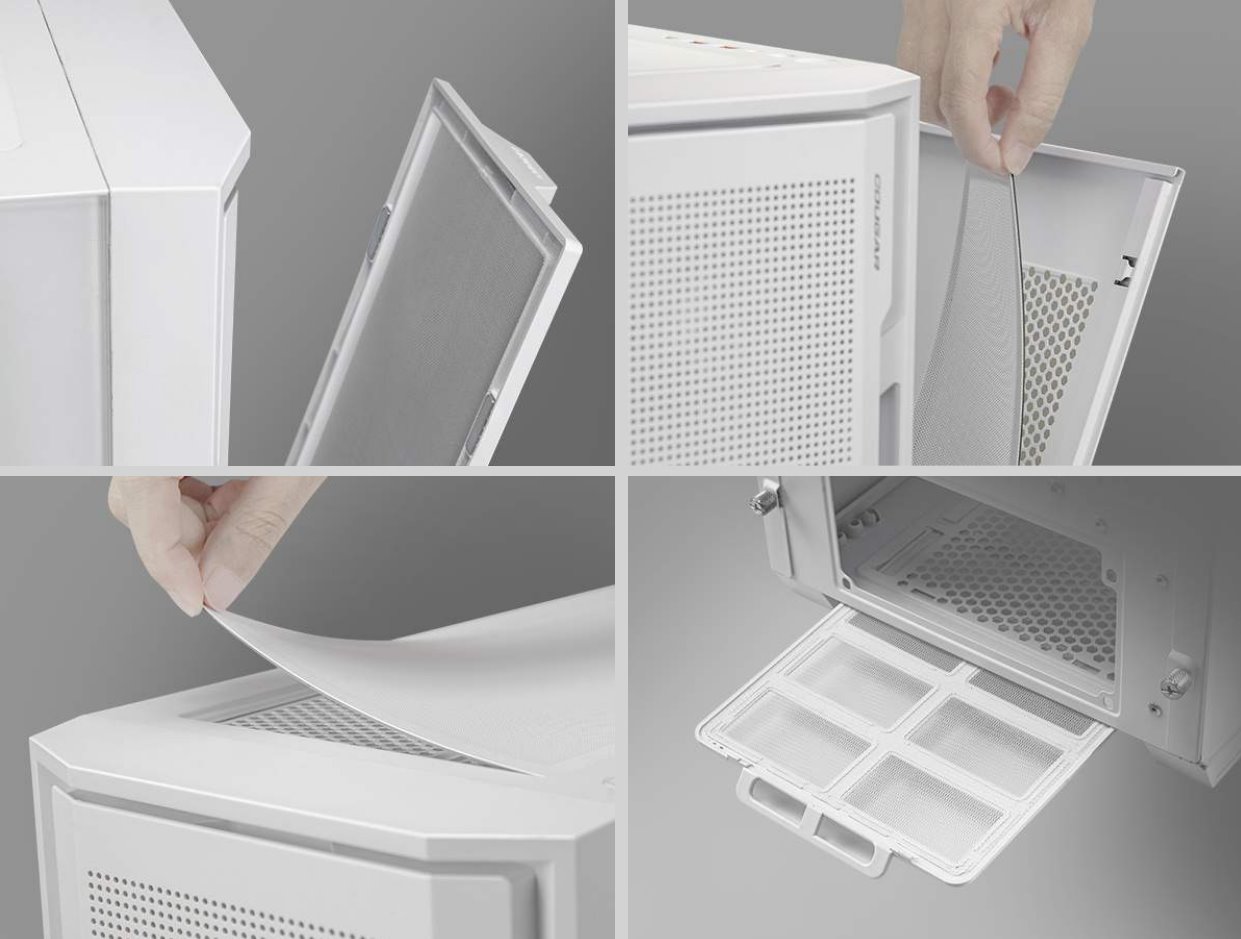 COUGAR PC skříň UNIFACE White Mid Tower Mesh Front Panel 2 x ARGB Fans TG Left Panel