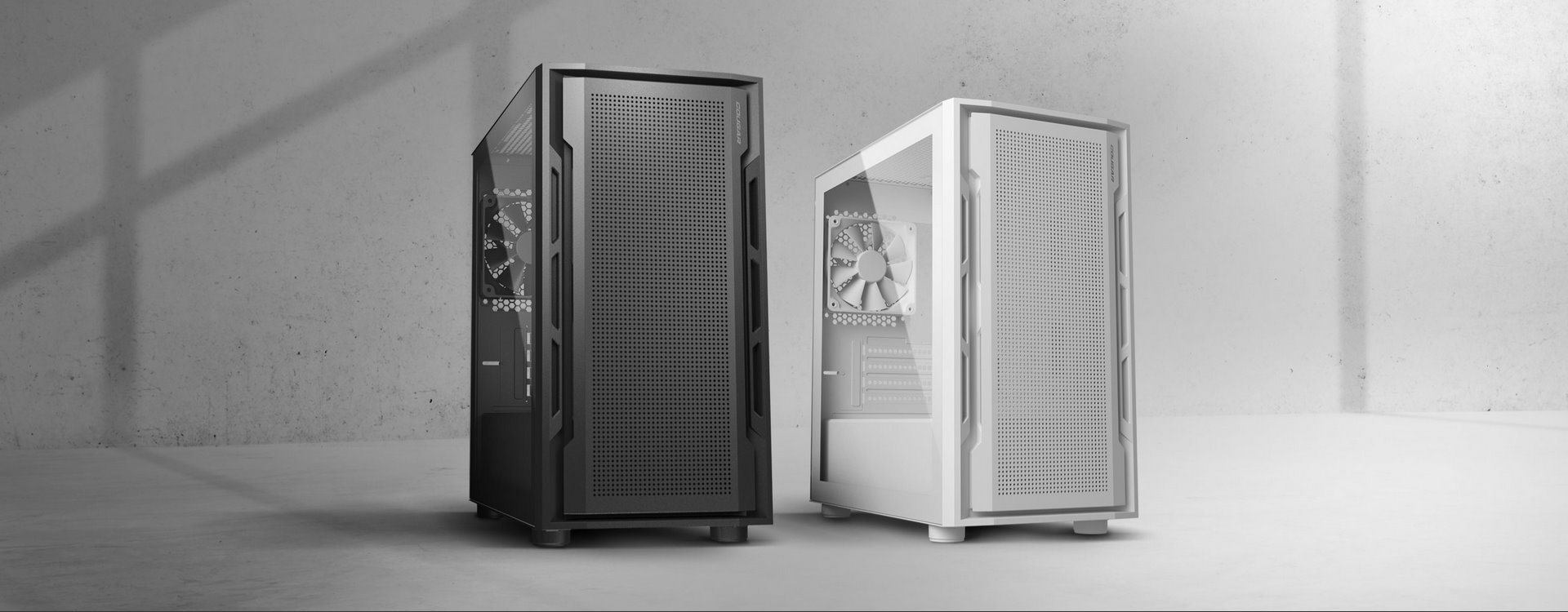 COUGAR PC skříň UNIFACE White Mini Tower Mesh Front Panel 1x 120mm Fan TG Left Panel