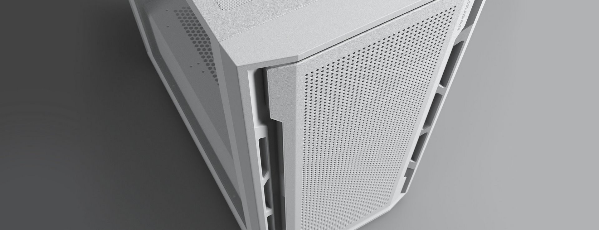 COUGAR PC skříň UNIFACE White Mini Tower Mesh Front Panel 1x 120mm Fan TG Left Panel