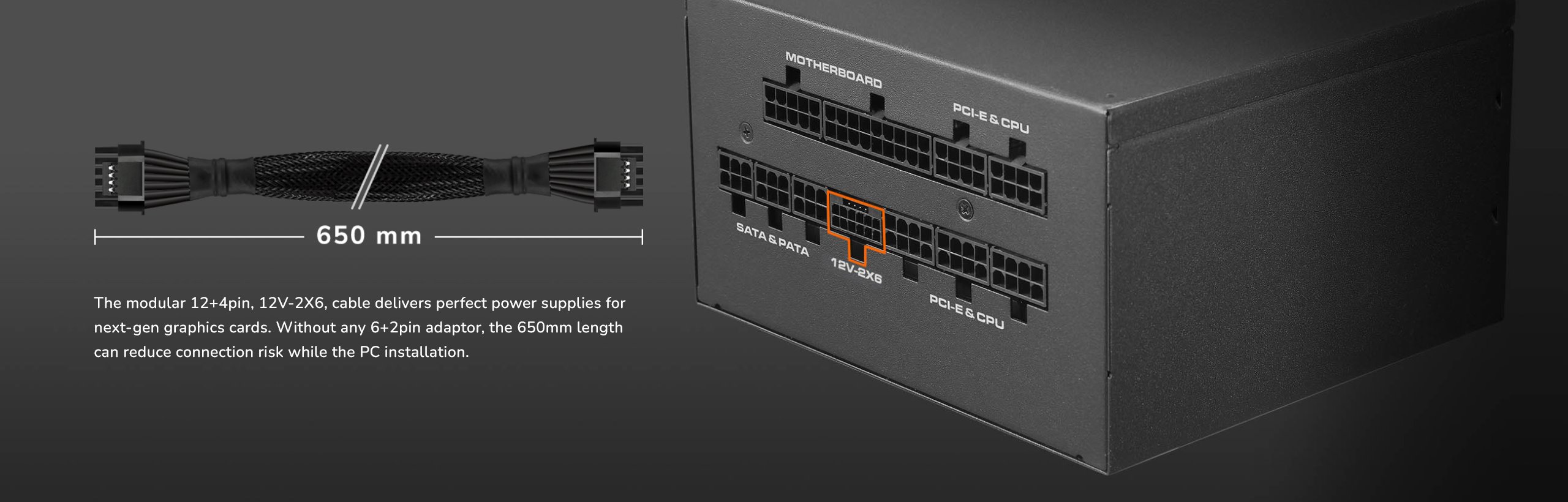 COUGAR PC zdroj GEX X2 850W SNOW 80+ Gold, modulární (PCI-e 5.0 GPU 12+4 Pin)