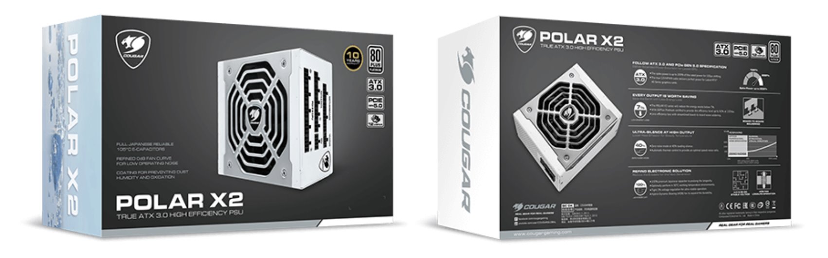 COUGAR PC zdroj POLAR X2 1200W, 80+ Platinum, Fully modular