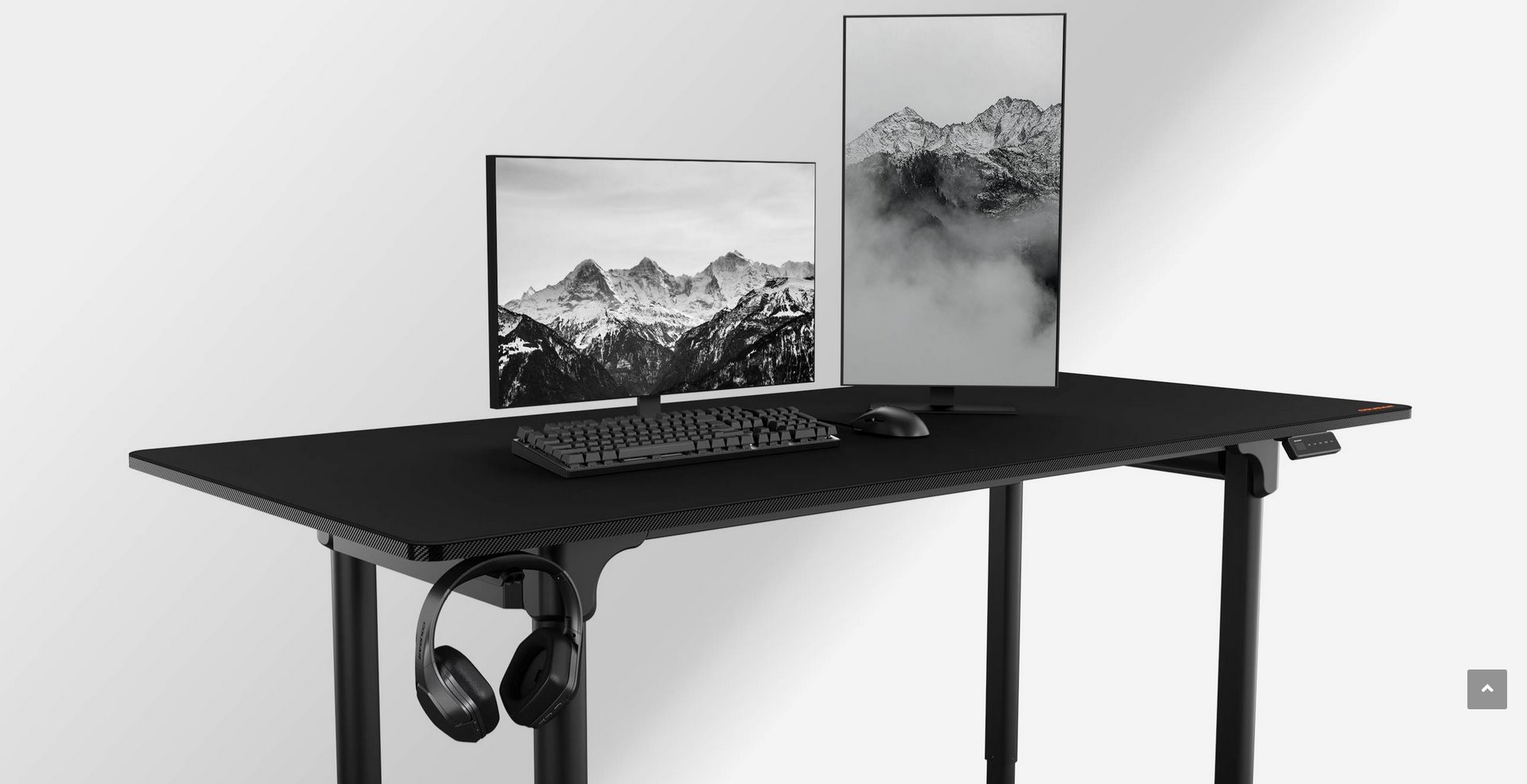 COUGAR stůl E-GRAV 160 BLACK elictric 1600 x 750 x 15 mm, 730~1180mm Silent Dual Motor Drive