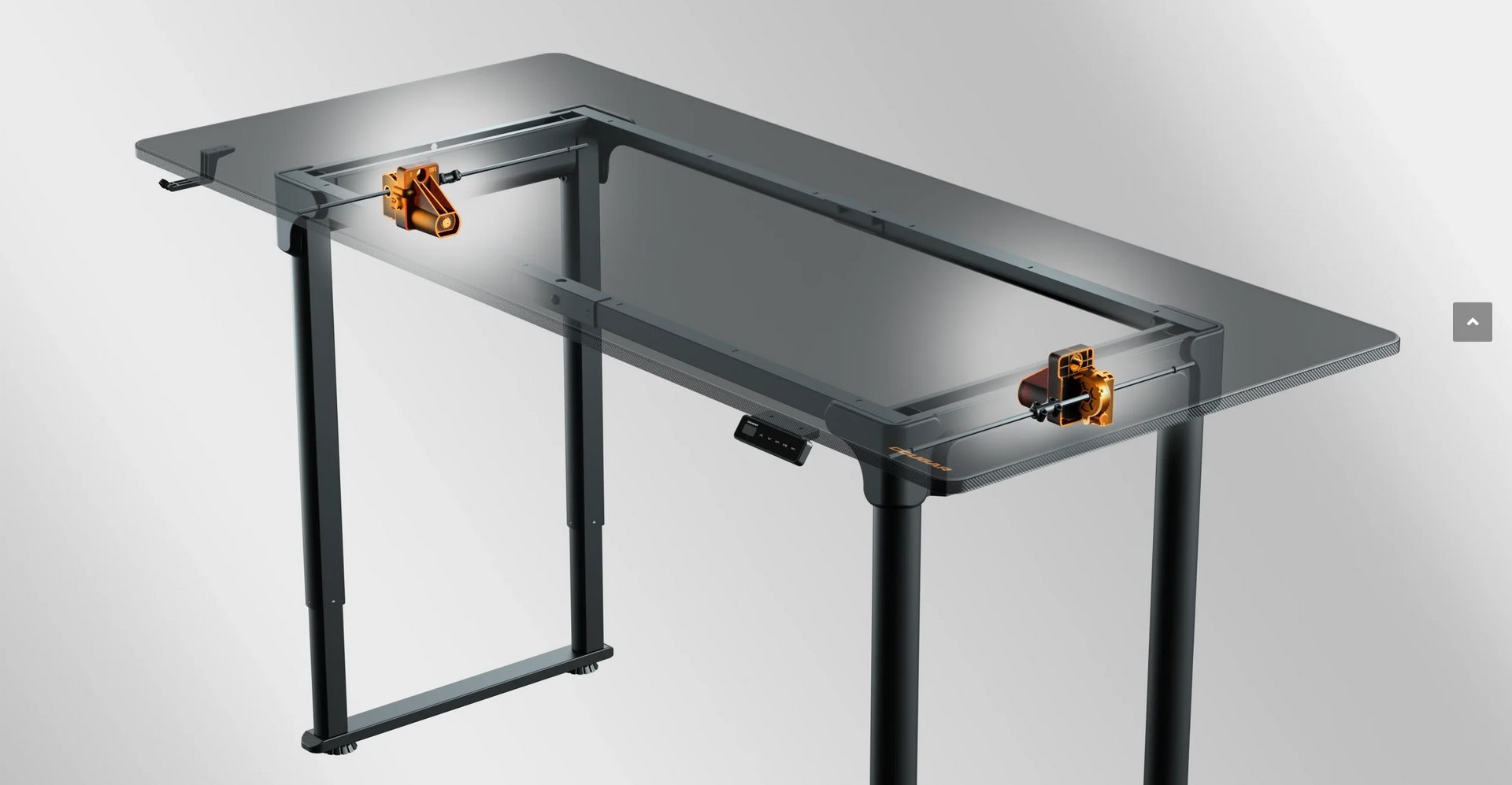 COUGAR stůl E-GRAV 160 BLACK elictric 1600 x 750 x 15 mm, 730~1180mm Silent Dual Motor Drive