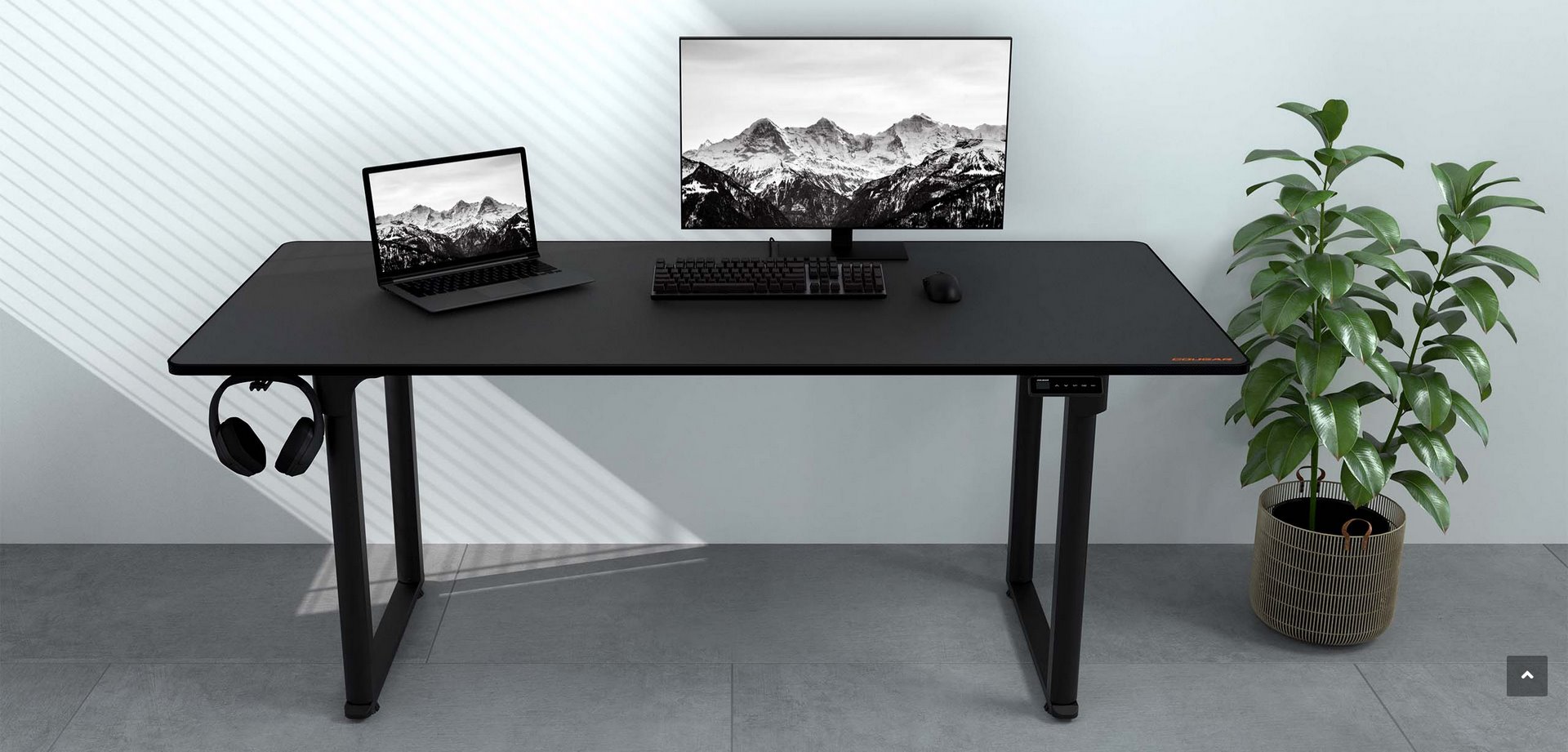 COUGAR stůl E-GRAV 180 BLACK elictric 1800 x 800 x 15 mm, 730~1180mm Silent Dual Motor Drive