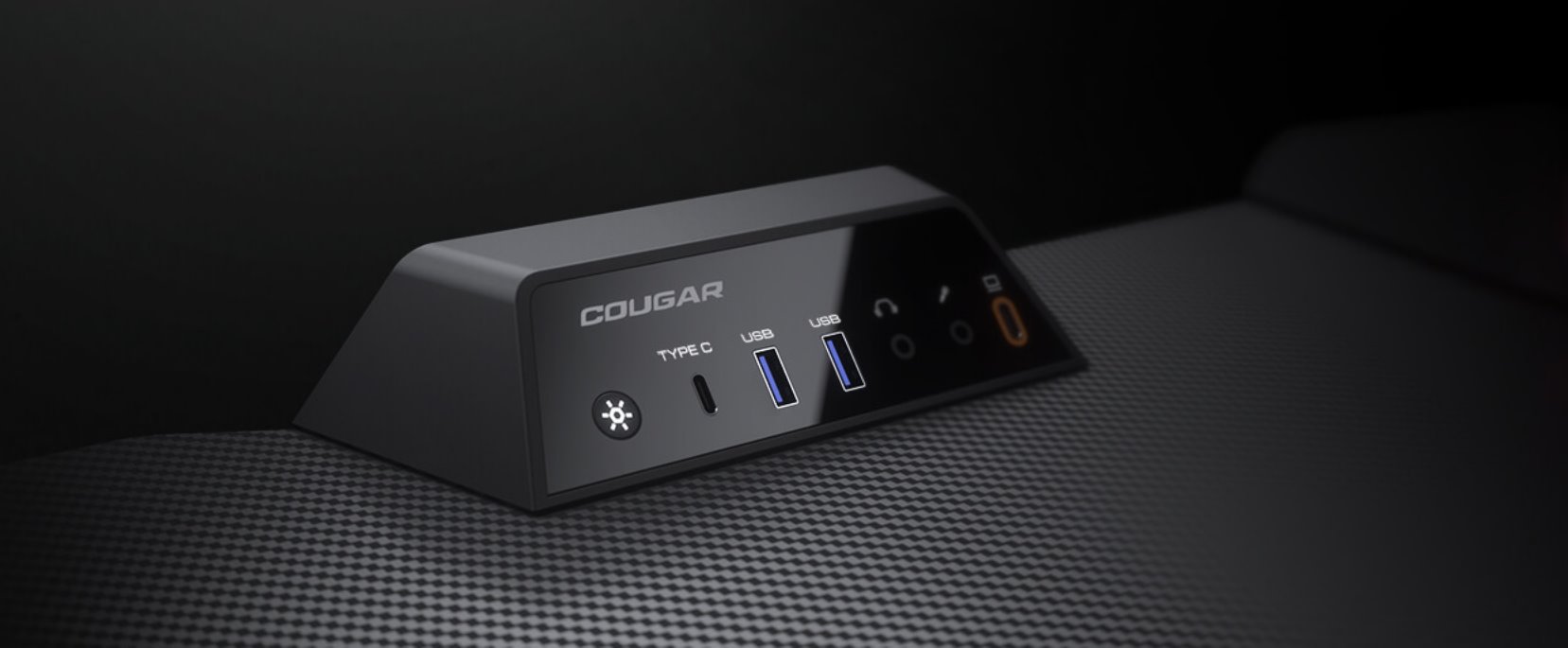 COUGAR stůl E-MARS RGB electric 1531 x 770 x 745-1195mm 2xUSB 3.0 & USB-C & 2x3,5 jack
