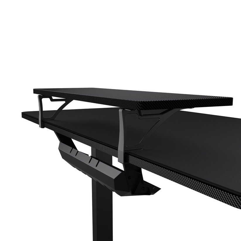 COUGAR stůl E-STAR 120 electric 1200 x 600 x 15, 720-1170mm, carbon design, monitor stand, pad, paměť nastavení 2 módy