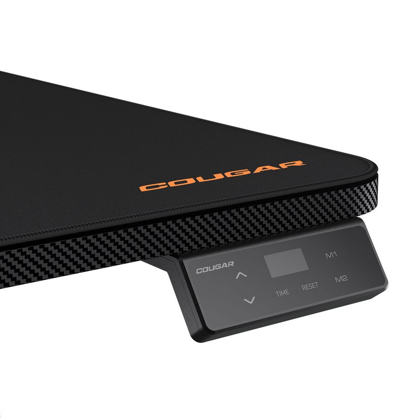 COUGAR stůl E-STAR 120 electric 1200 x 600 x 15, 720-1170mm, carbon design, monitor stand, pad, paměť nastavení 2 módy