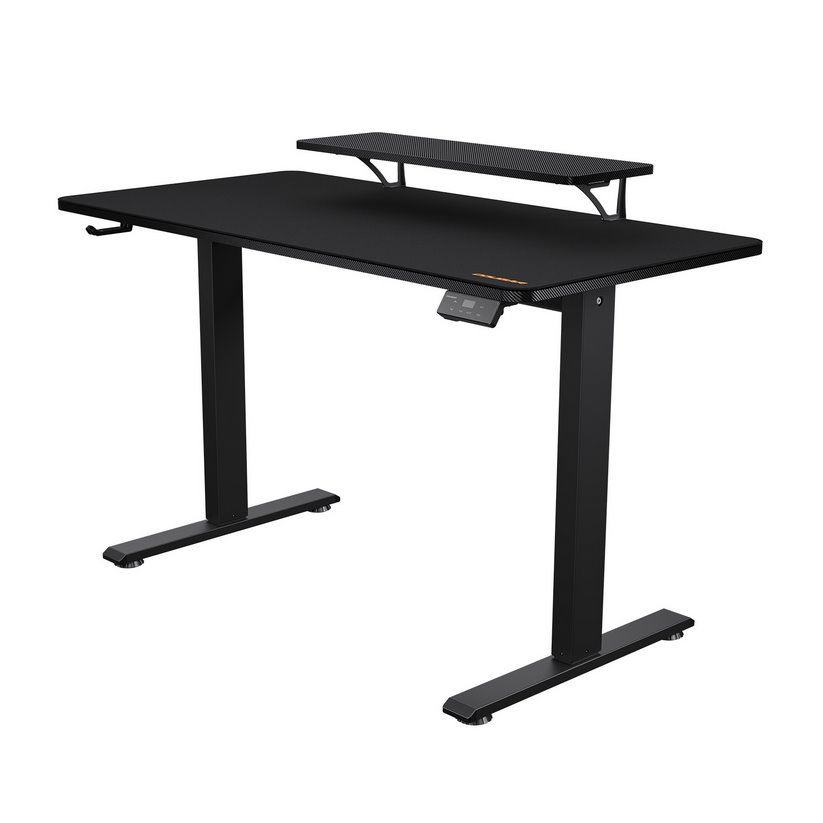 COUGAR stůl E-STAR 140 electric 1400 x 600 x 15, 720-1170mm, carbon design, monitor stand, pad, paměť nastavení 2 módy