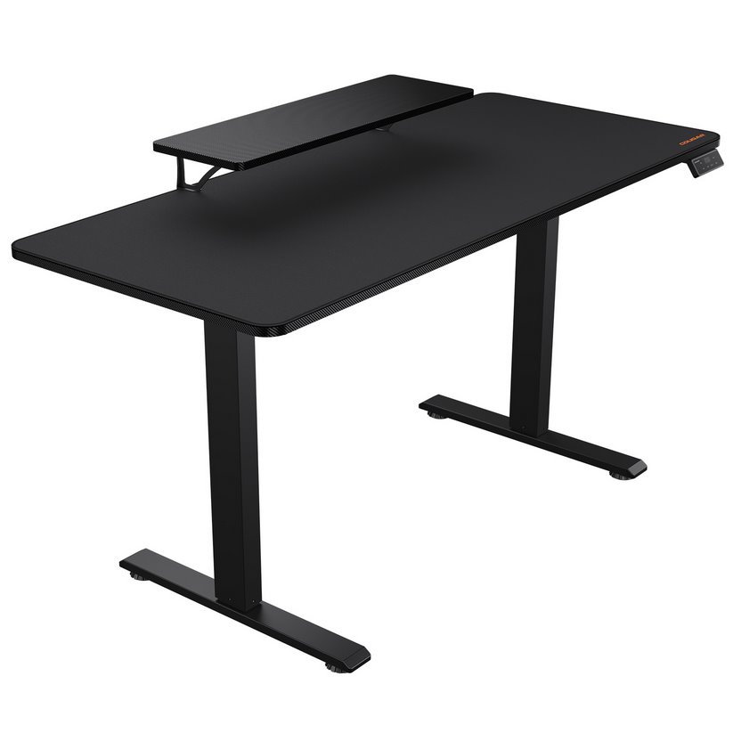 COUGAR stůl E-STAR 140 electric 1400 x 600 x 15, 720-1170mm, carbon design, monitor stand, pad, paměť nastavení 2 módy