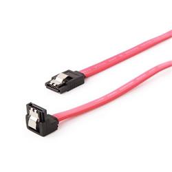 Gembird kabel Serial ATA III datový, plochý s pravouhlým konektorem, 0.5 m, kovové svorky, bulk balení
