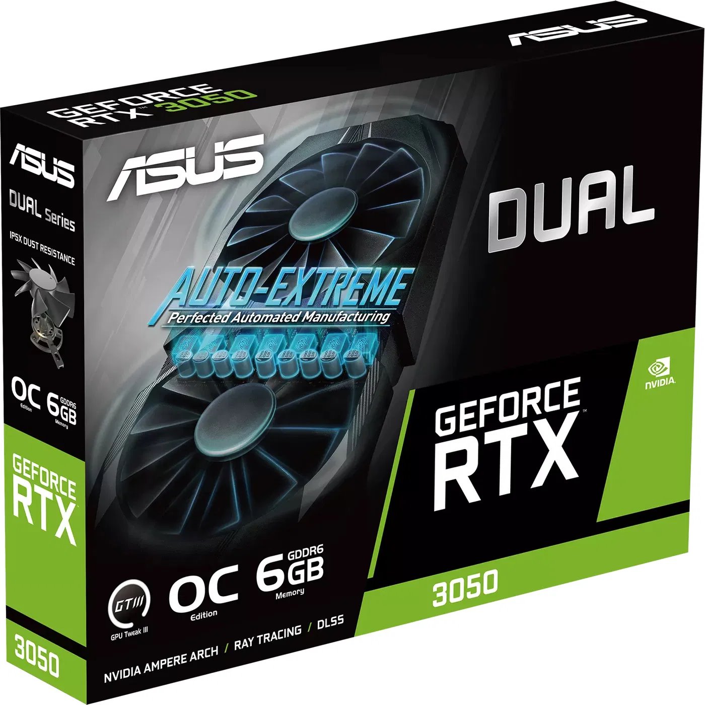 GPU ASUS DUAL RTX3050 OC 6GB/96-bit GDDR6 DVI HDMI DP