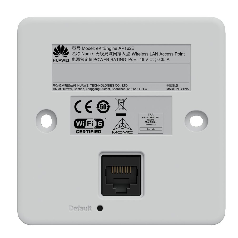 Huawei eKit AP162E Dual Band AP Wi-Fi 6 AX3000, 2x2 MIMO, smart antény, 802.3af PoE, nástěnný, vnitřní