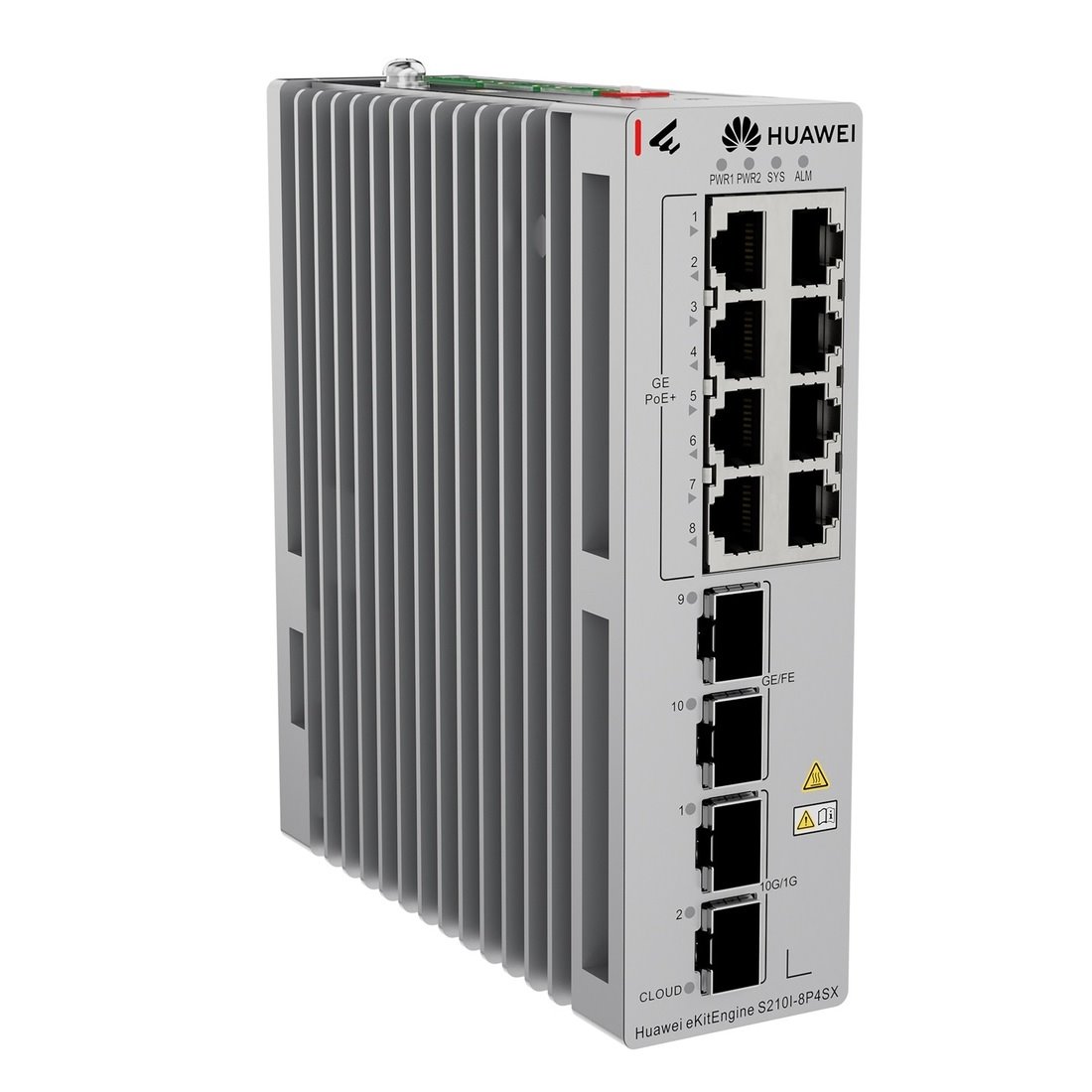 Huawei S210I-8P4SX průmyslový Switch 8G PoE+, 2SFP, 2SFP+, L2 Managed, DIN, Fanless