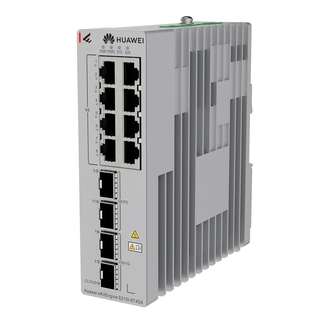 Huawei S210I-8T4SX průmyslový Switch 8G, 2SFP, 2SFP+, L2 Managed, DIN, Fanless