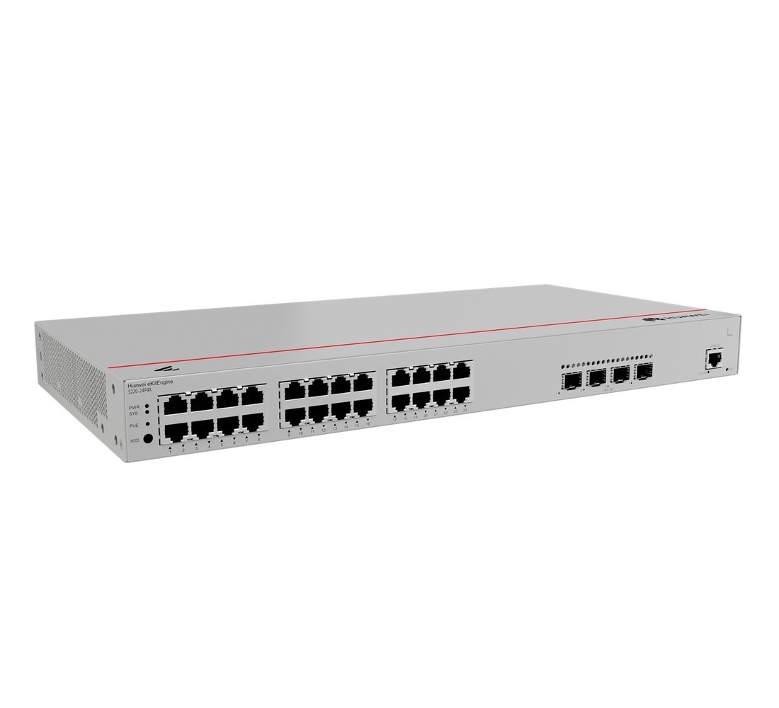 Huawei S220-24P4X Switch 24G PoE+, 4SFP+, 400W PoE, L2 Managed, Rack