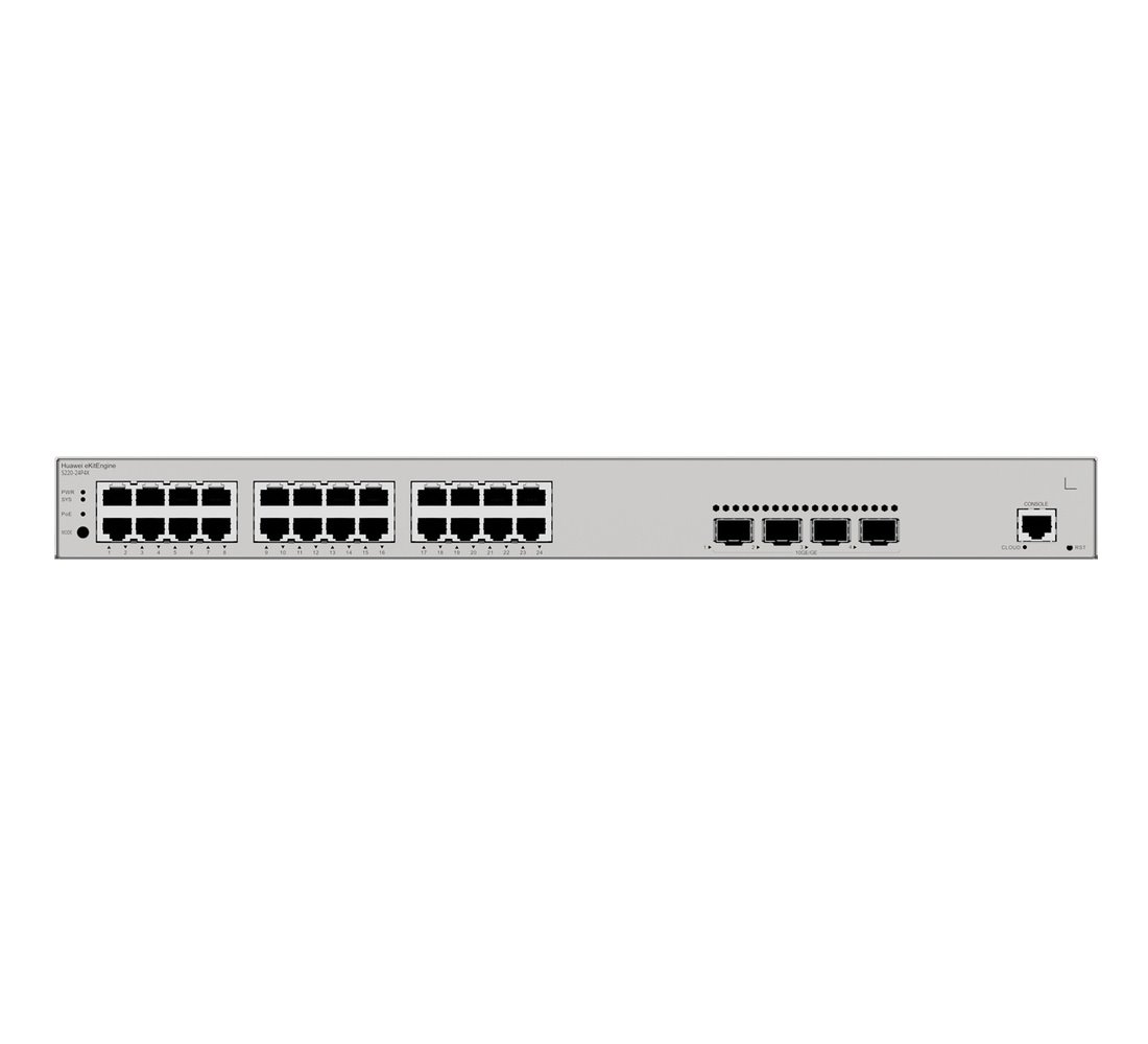Huawei S220-24P4X Switch 24G PoE+, 4SFP+, 400W PoE, L2 Managed, Rack