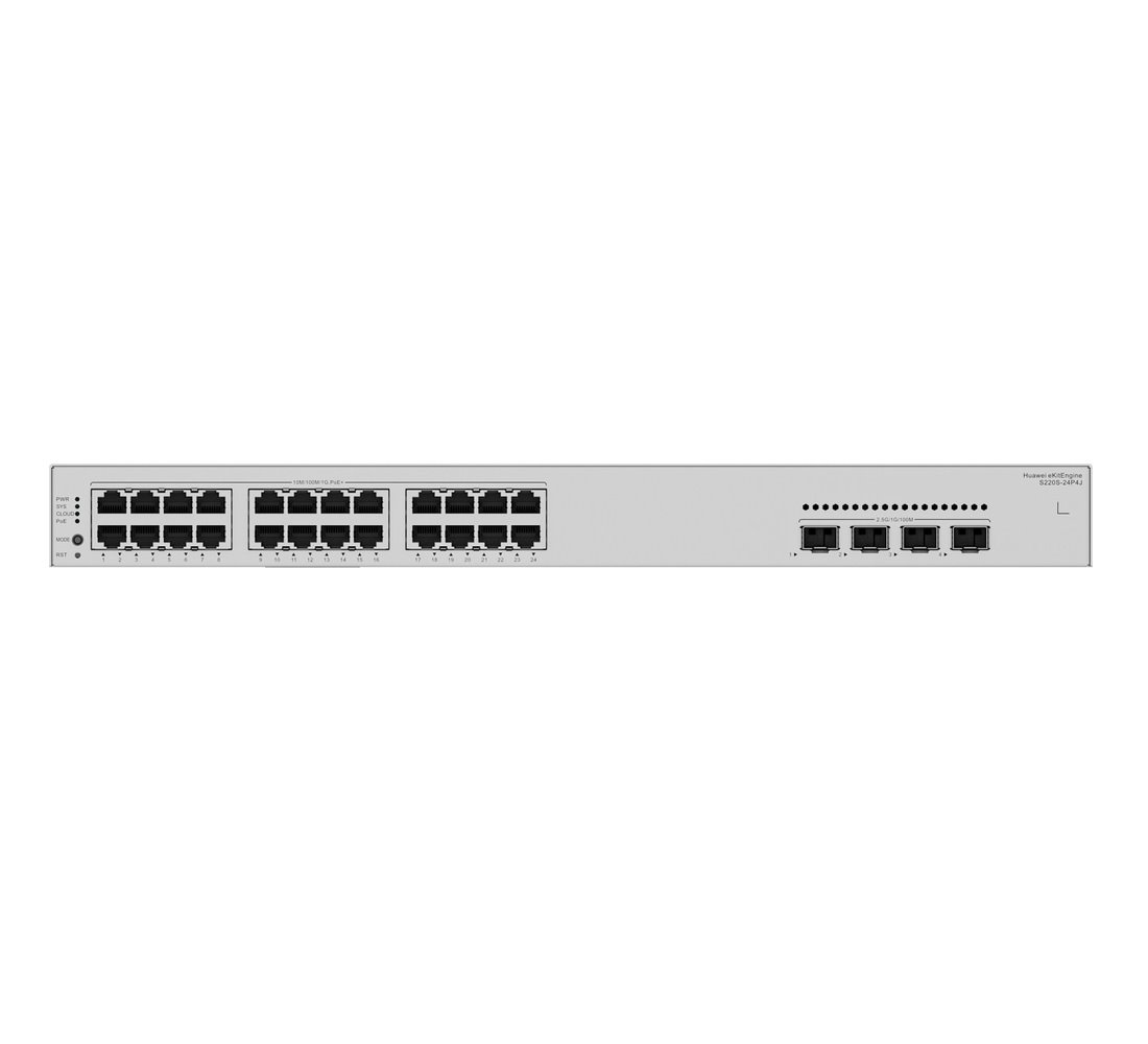 Huawei S220S-24P4J Switch 24G PoE+, 4x 2.5G SFP, 400W PoE, L2 Managed, Rack