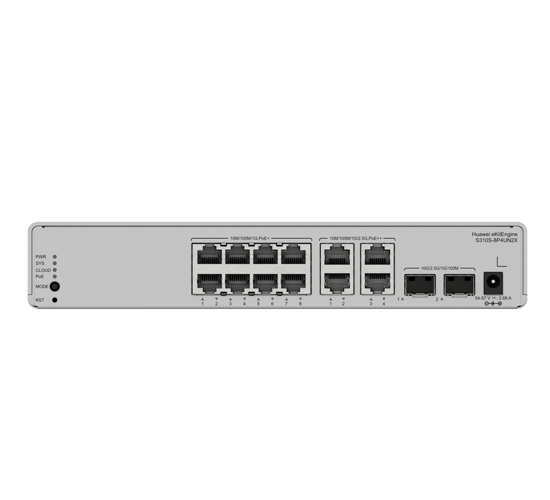 Huawei S310S-8P4UN2X Switch 8G PoE, 4x 2.5G PoE, 2SFP+, L3 Cloud Managed, Desktop