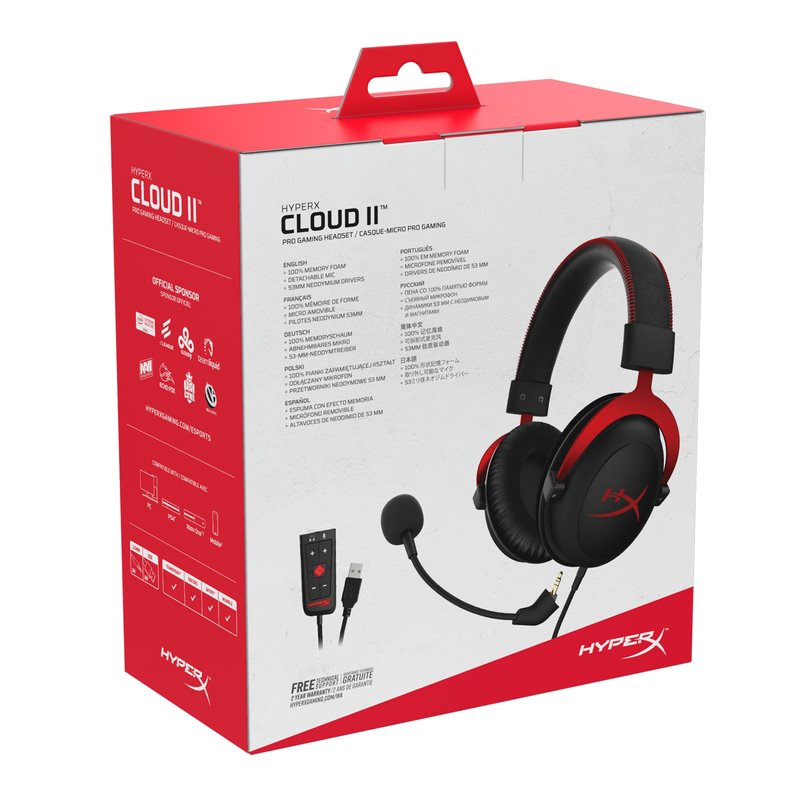 HyperX Cloud II - Red - rozbaleno