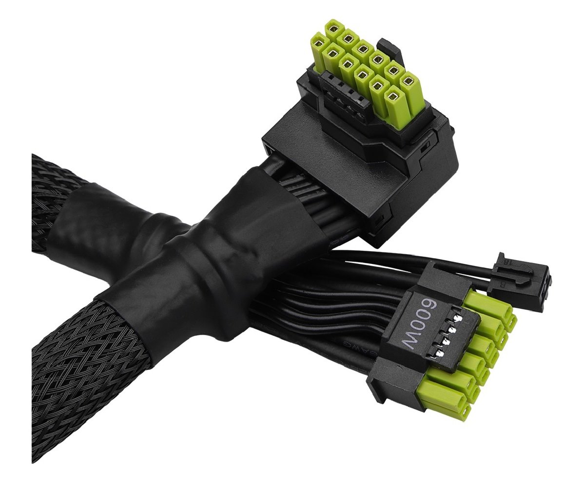 Kabel Asrock 12VHPWR, 12V-2x6 600W, L-Type 90°, černá