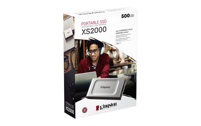 Kingston externí SSD 500GB XS2000 (čtení/zápis: 2000/2000MB/s)