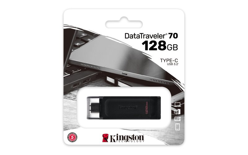 Kingston flash disk 128GB DT70 USB-C Gen 1