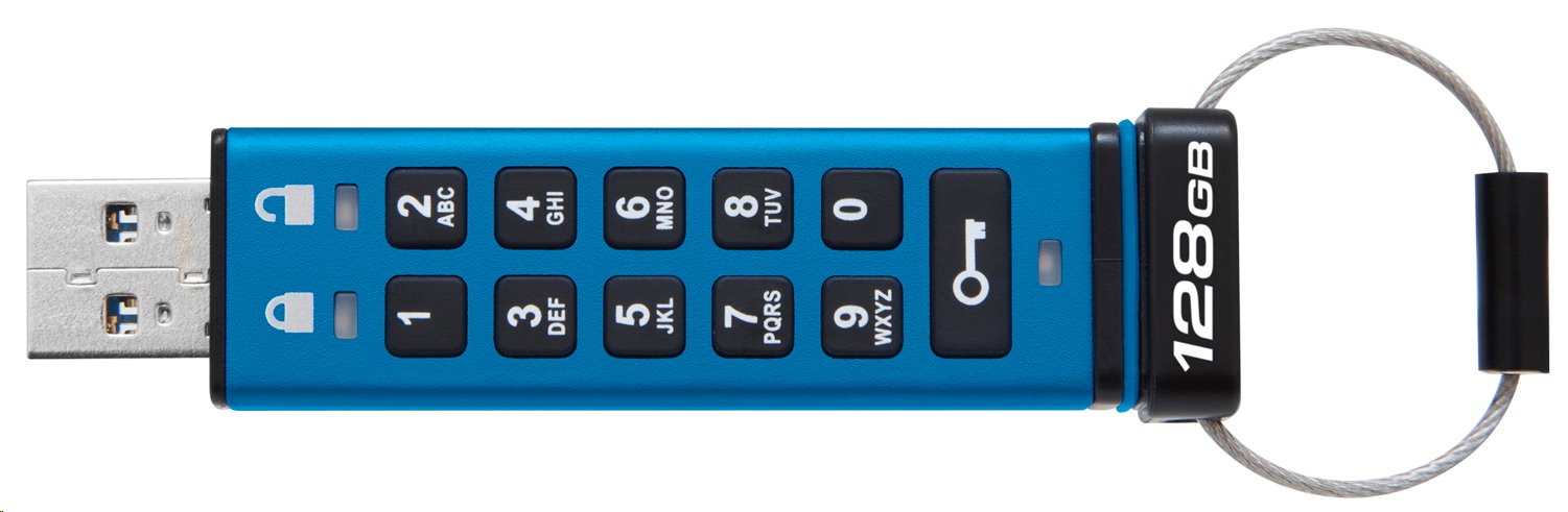 Kingston flash disk 128GB IronKey Keypad 200, FIPS 140-3 Lvl 3 (Pending) AES-256 Encrypted