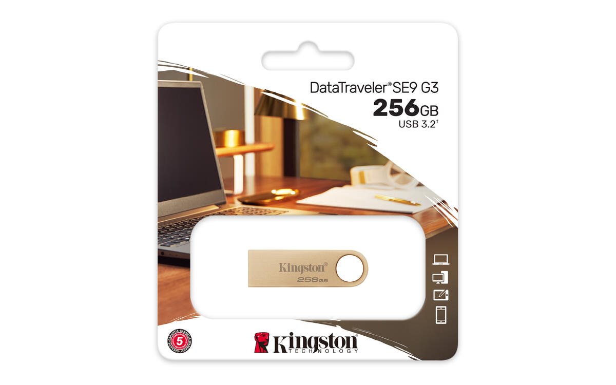 Kingston flash disk 256GB 220MB/s Metal USB 3.2 Gen 1 DataTraveler SE9 G3