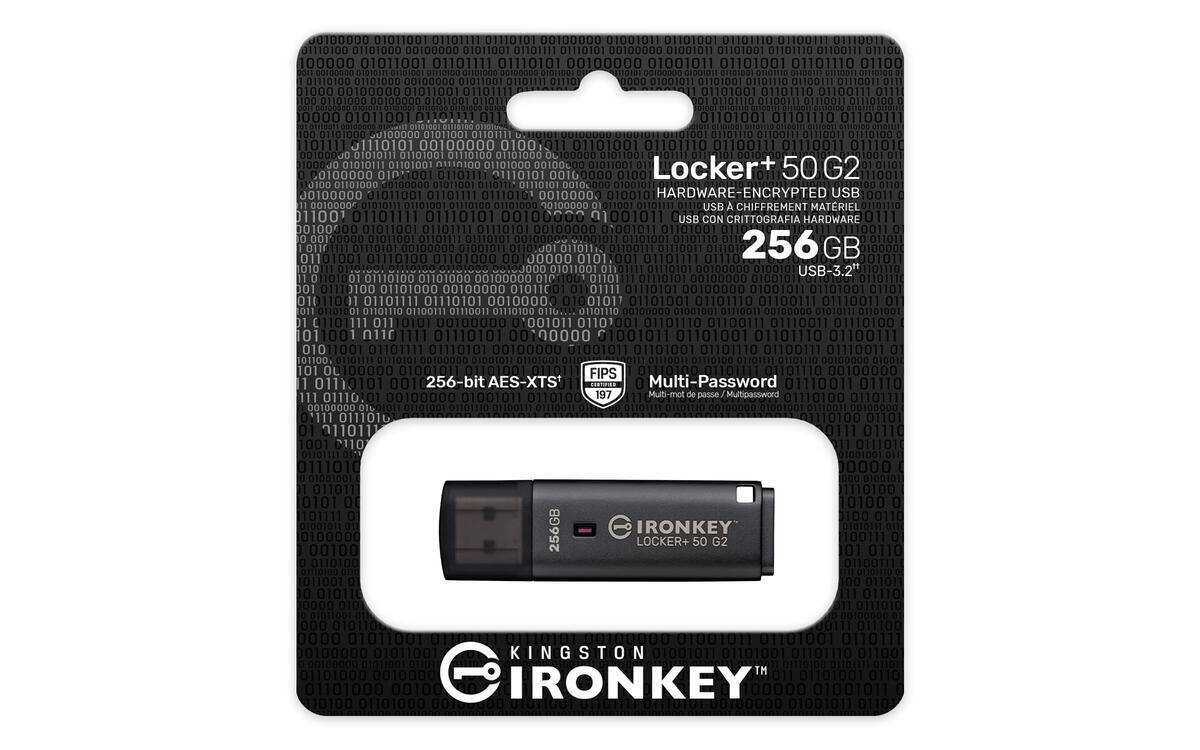 Kingston flash disk 256GB IronKey Locker+ 50 G2 FIPS 197 AES-256
