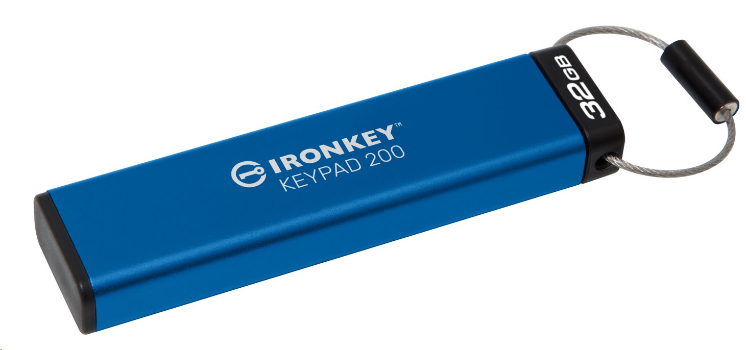 Kingston flash disk 32GB IronKey Keypad 200, FIPS 140-3 Lvl 3 (Pending) AES-256 Encrypted