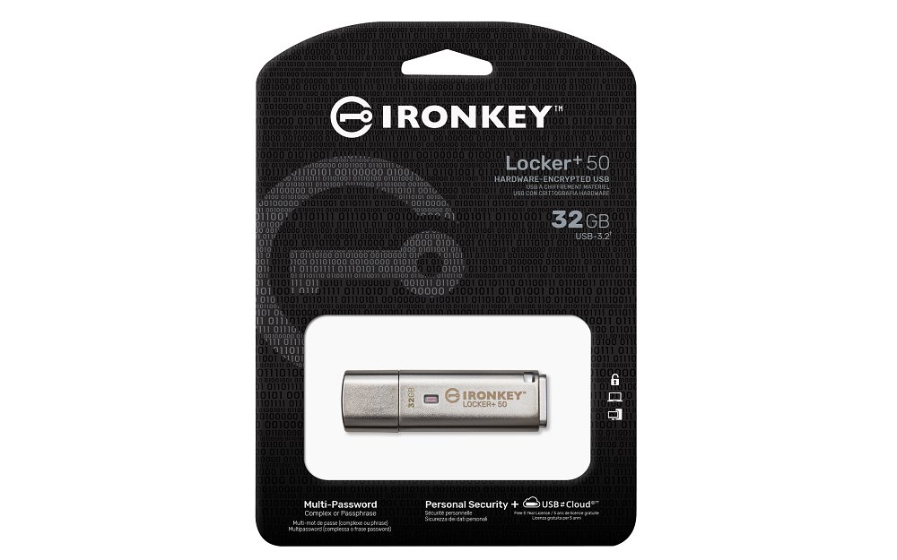 Kingston flash disk 32GB IronKey Locker+ 50