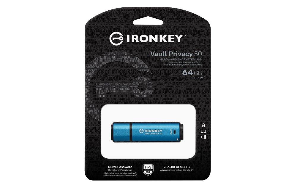 Kingston flash disk 64GB IronKey Vault Privacy 50