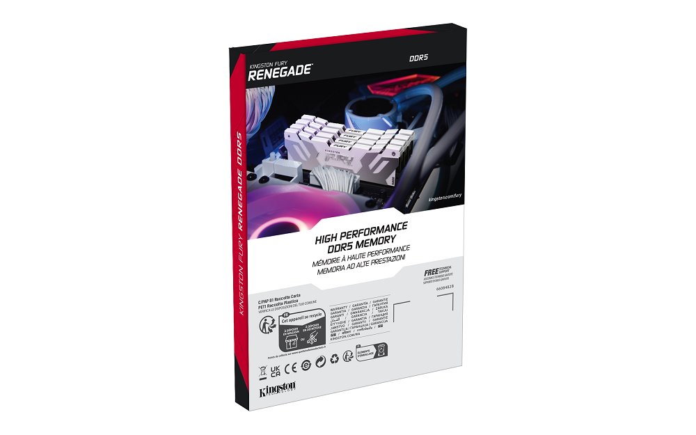 Kingston FURY Renegade White DDR5 16GB 7200MT/s DIMM CL38 XMP