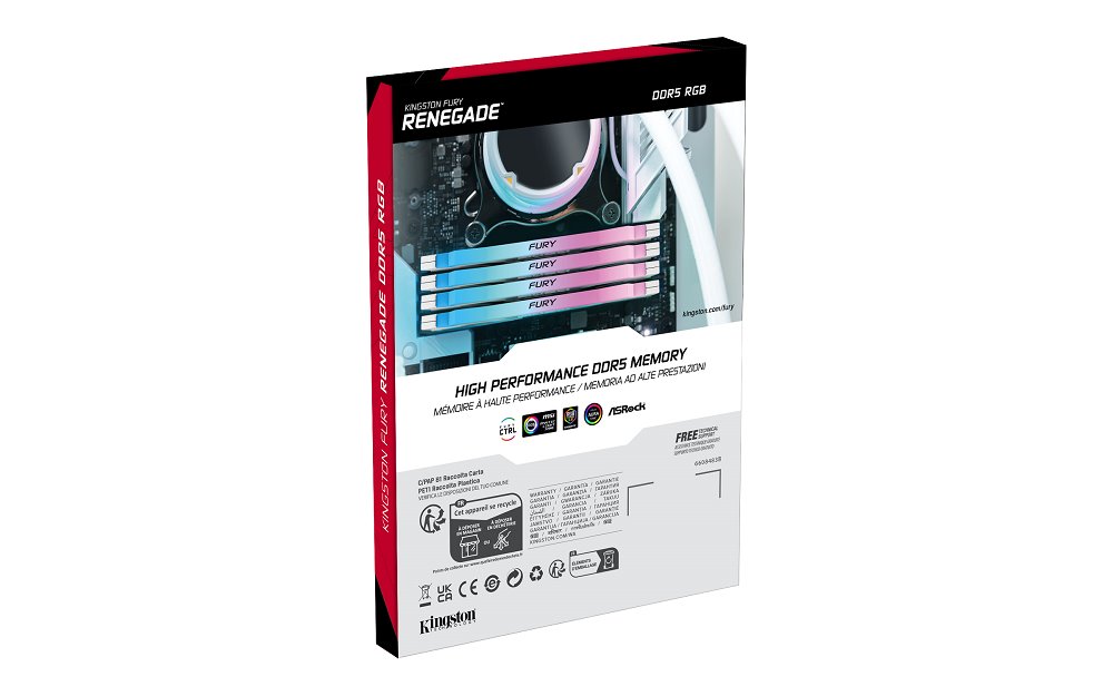 Kingston FURY Renegade White DDR5 32GB (Kit 2x16GB) 6400MT/s DIMM CL32 RGB XMP