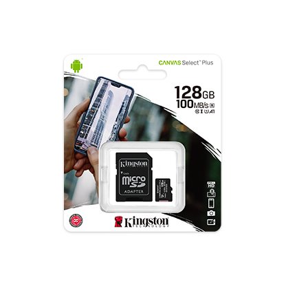 Kingston paměťová karta 128GB Canvas Select Plus microSDXC 100R A1 C10 Card + ADP