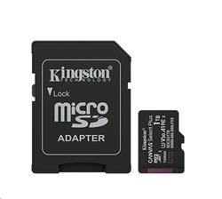 Kingston paměťová karta 1TB Canvas Select Plus Gen 3 microSDXC 150R A1 C10 Card + ADP