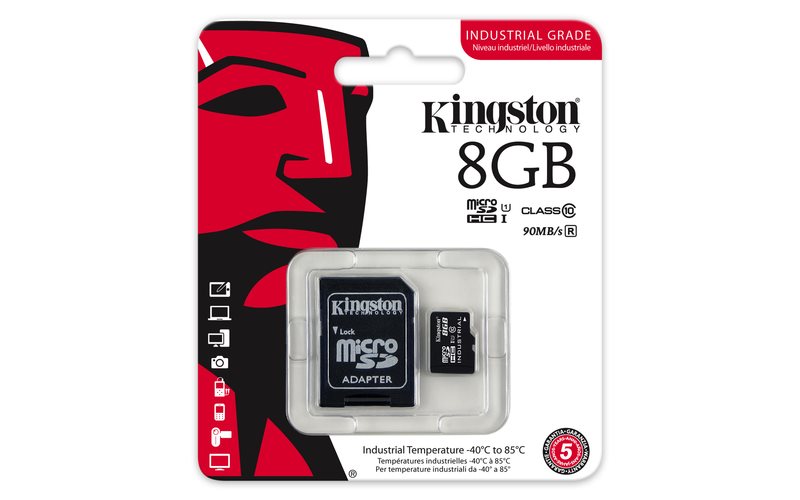 Kingston 8GB microSDHC UHS-I Class 10 Industrial T